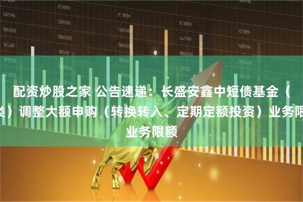 配资炒股之家 公告速递：长盛安鑫中短债基金（D类）调整大额申购（转换转入、定期定额投资）业务限额